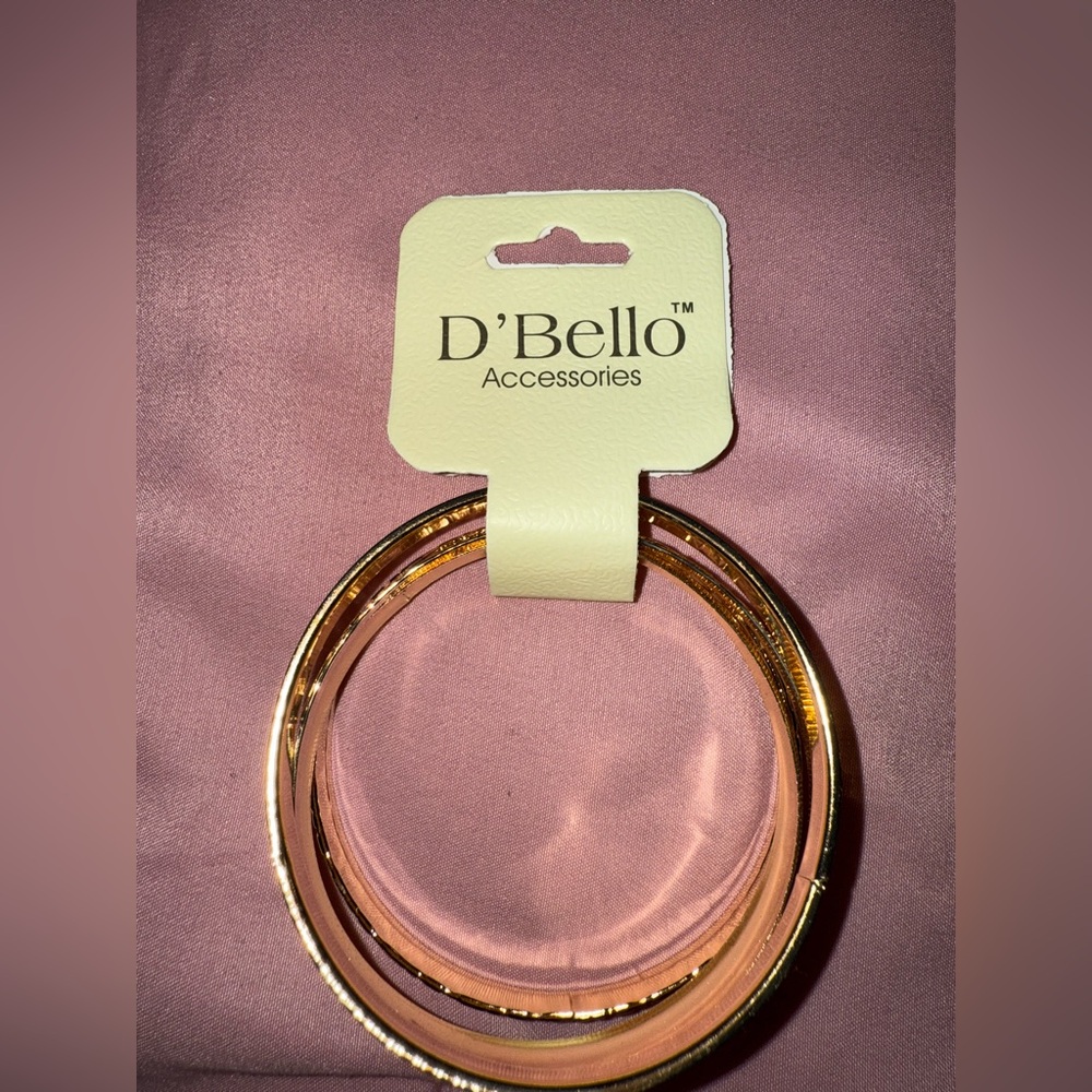 D'Bello Gold and Pink Bangles